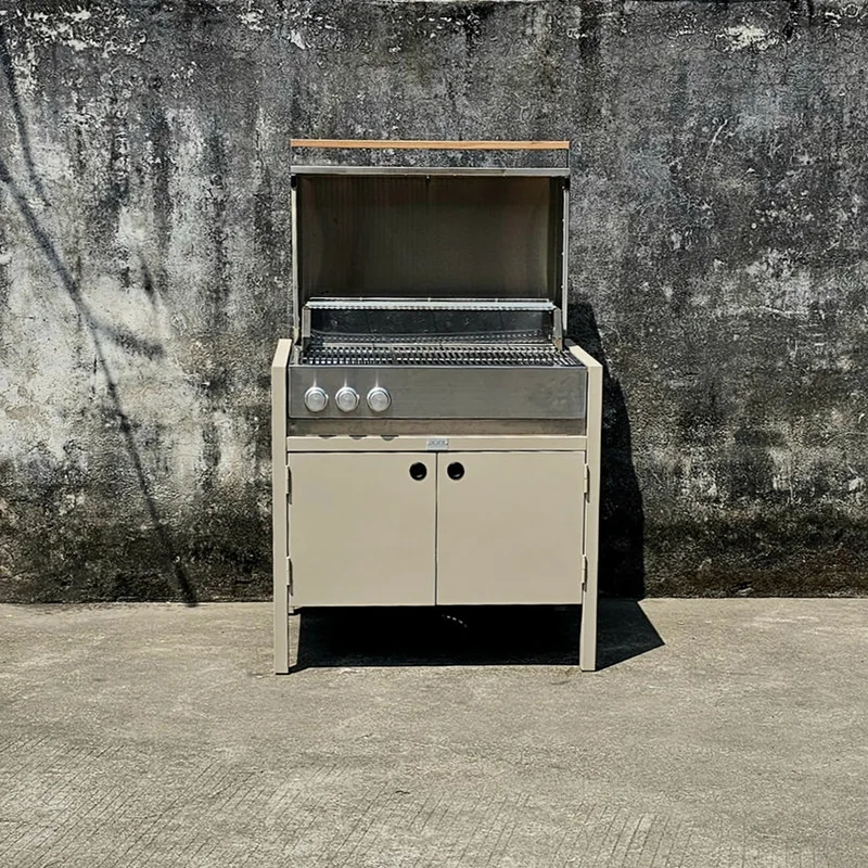 Gabinete de cocina al aire libre con parrilla