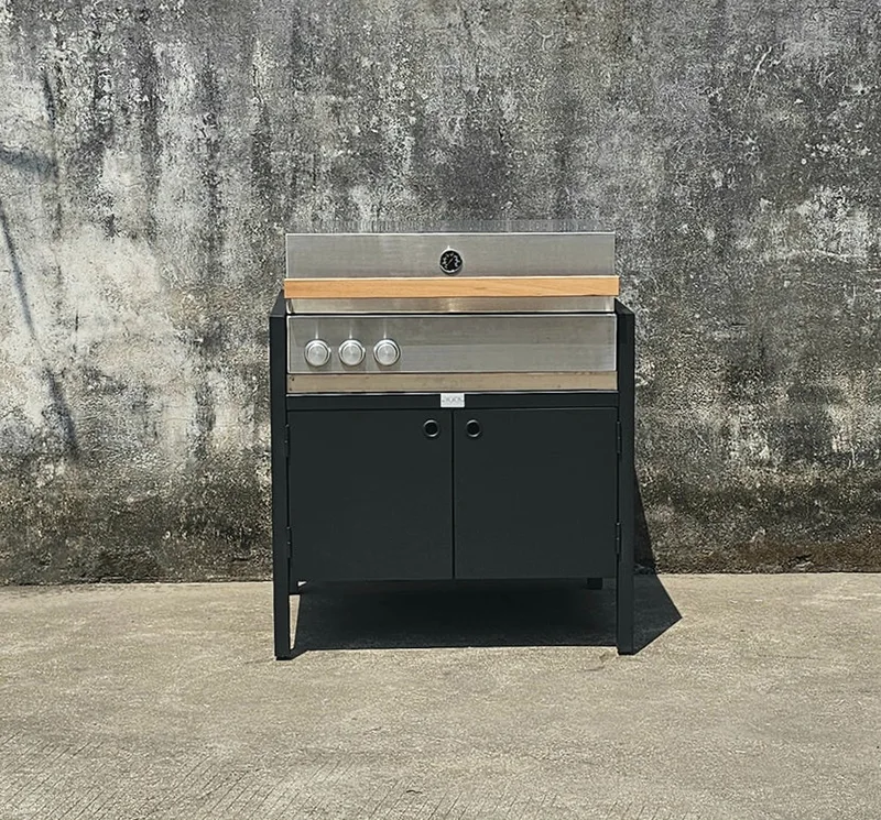 Gabinete de cocina al aire libre con parrilla
