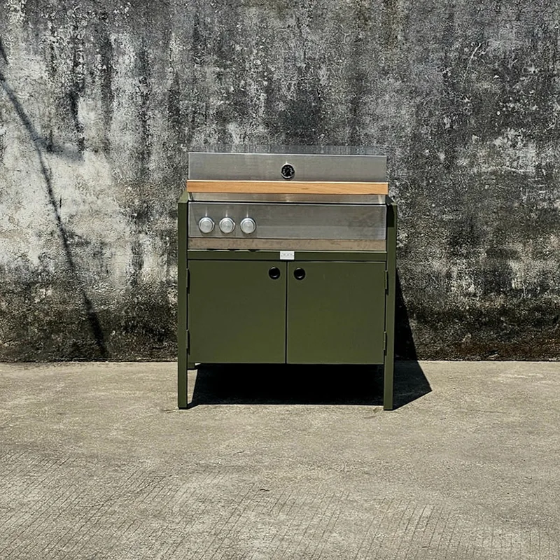 Gabinete de cocina al aire libre con parrilla
