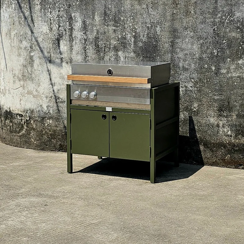Gabinete de cocina al aire libre con parrilla