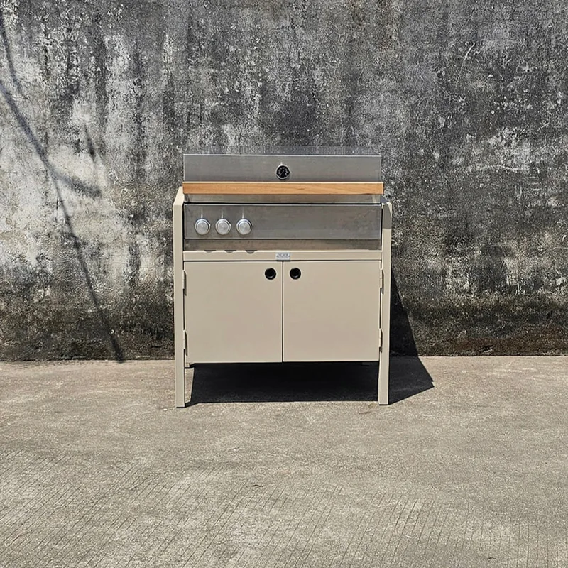 Gabinete de cocina al aire libre con parrilla