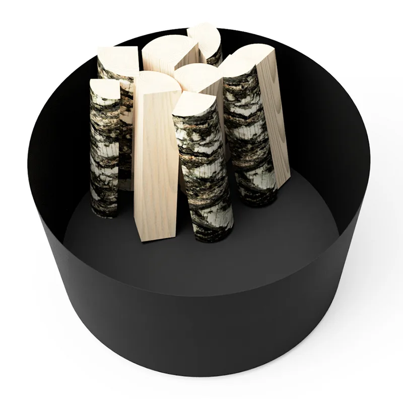 Jardinera exterior redonda de metal galvanizado